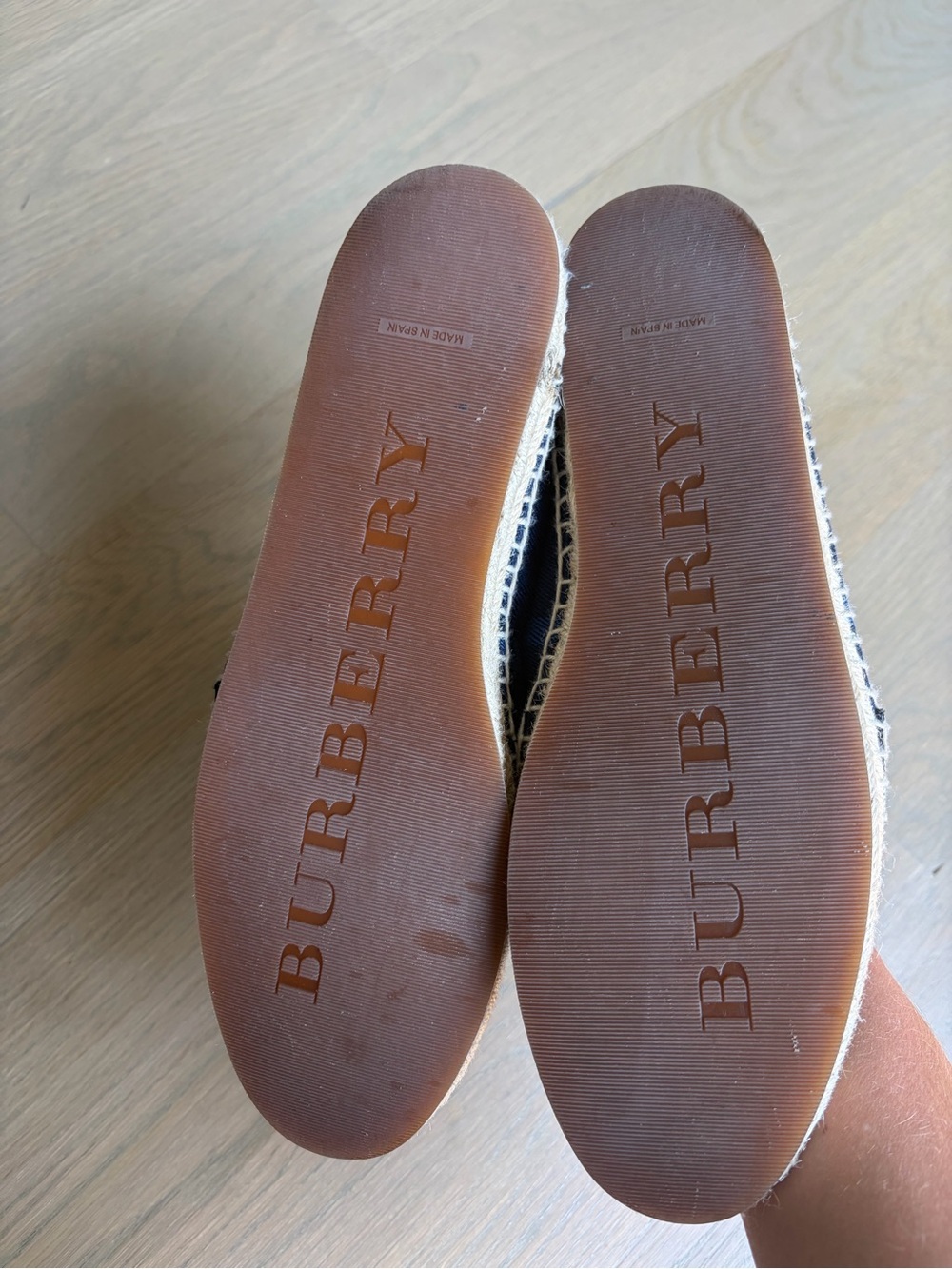 Burberry Navy and Natural Espadrilles - Women's Slip-On Loafers - Picture 2 of 3